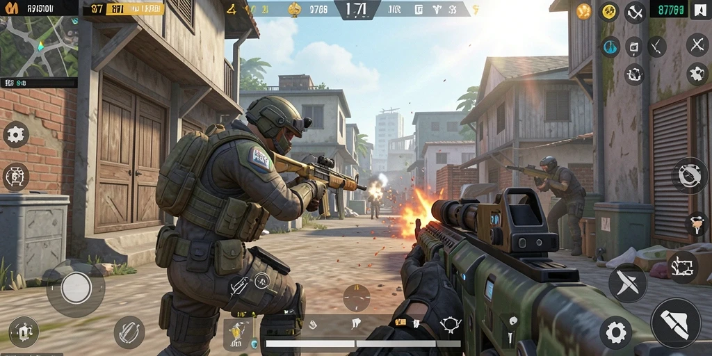 Tampilan gameplay seru di dalam game FPS 8768.