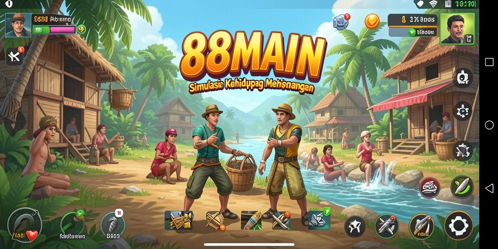 Tampilan gameplay <strong>88MAIN</strong> menampilkan interaksi karakter yang mendalam.