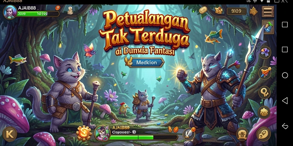 Screenshot utama AJAIB88 menampilkan petualangan seru di dunia fantasi.
