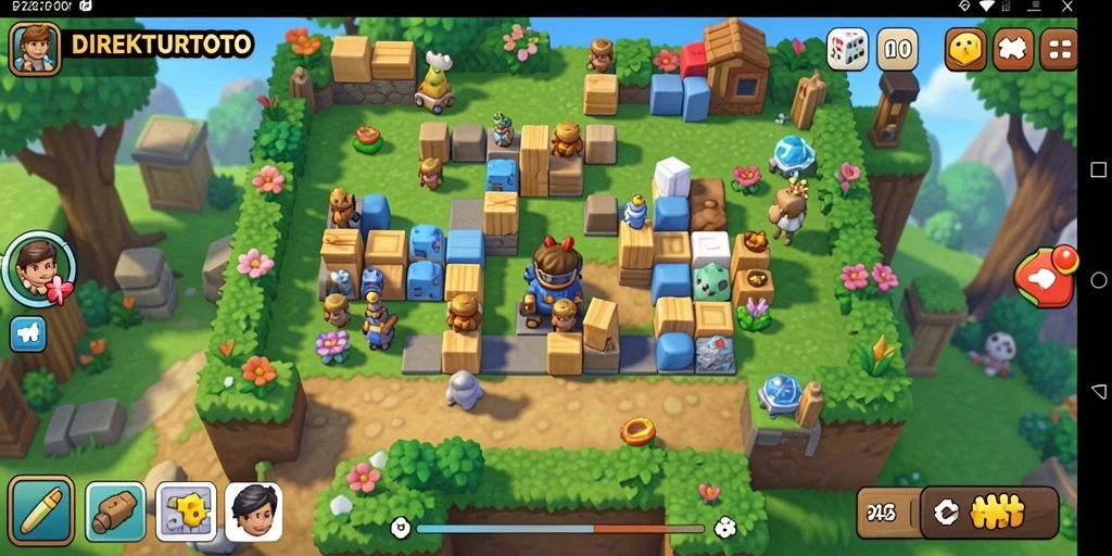 Tampilan gameplay <strong>DIREKTURTOTO</strong> yang penuh warna dan menantang.