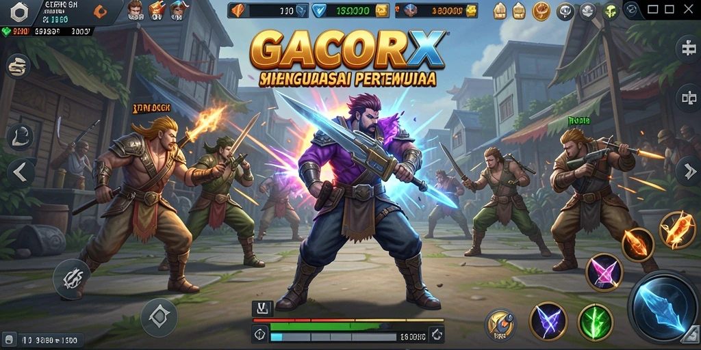 Screenshot menampilkan pertempuran mendebarkan di GACORX.