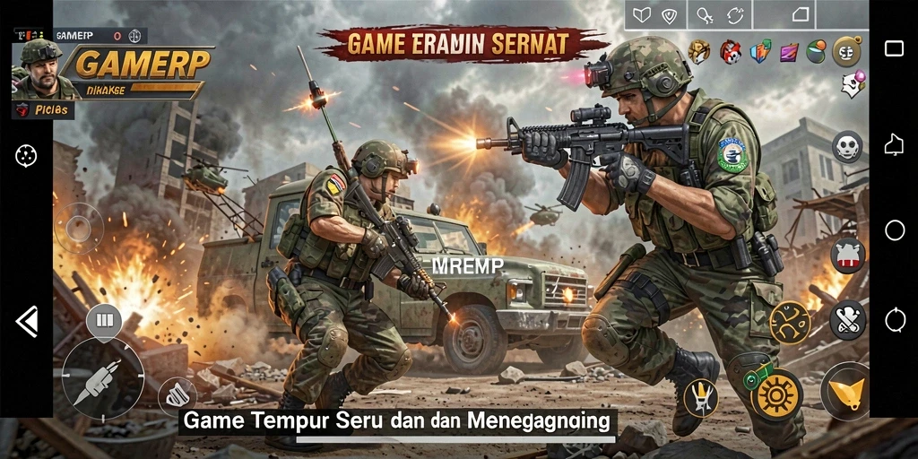 Tampilan seru dari gameplay GAMERP yang penuh aksi.