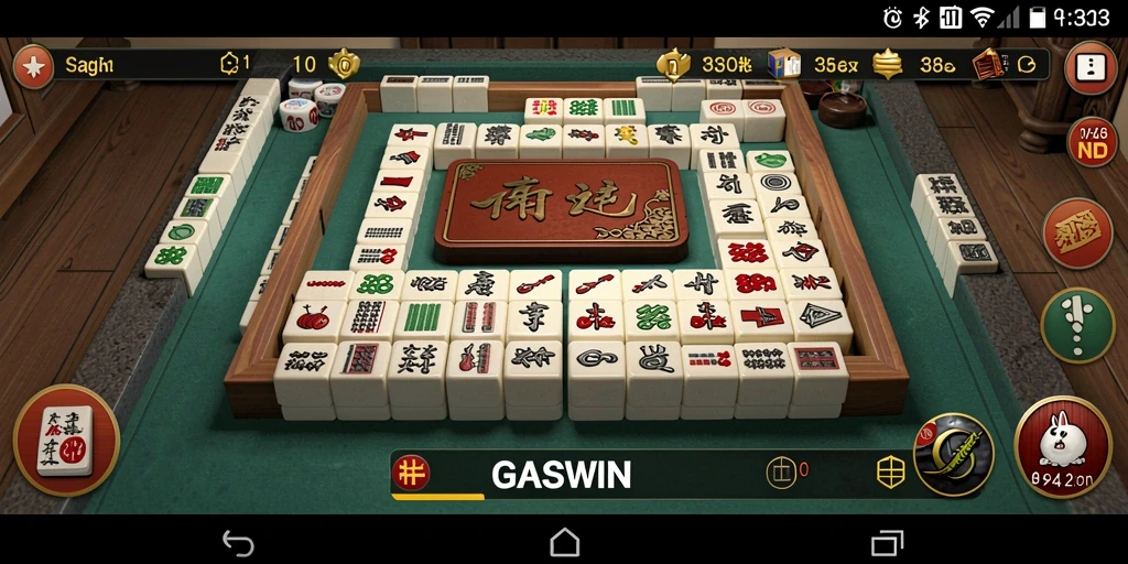 Tampilan gameplay GASWIN yang mengasyikkan dalam permainan Mahjong.