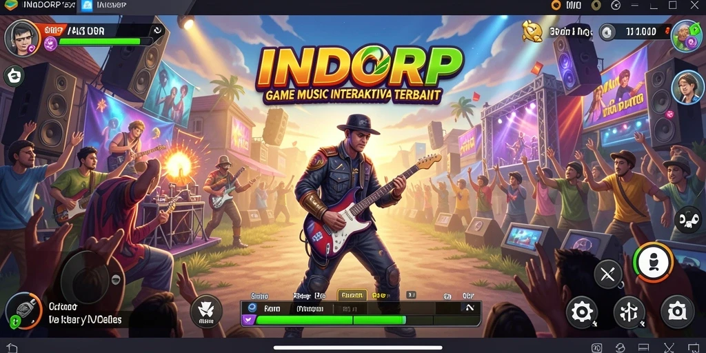 Tampilan gameplay INDORP yang menampilkan keseruan bermain musik.