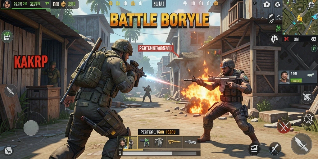Tampilan gameplay KAKRP yang mendebarkan dalam pertempuran Battle Royale.