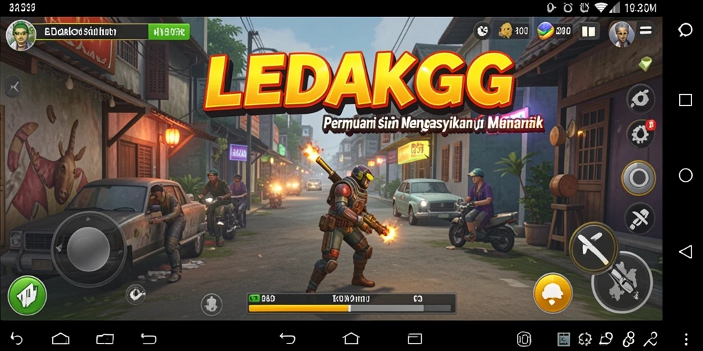 Tampilan gameplay <strong>LEDAKGG</strong> yang menampilkan situasi simulasi yang menarik.