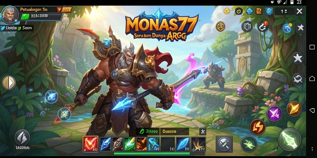 Tampilan mendebarkan dari gameplay ARPG MONAS77.