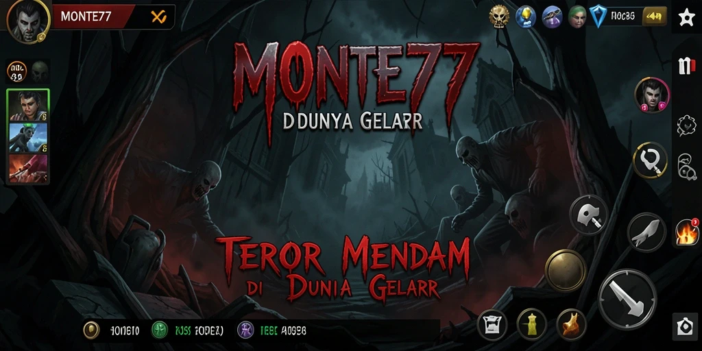 Tampilan gameplay menyeramkan dari MONTE77 yang mencekam.