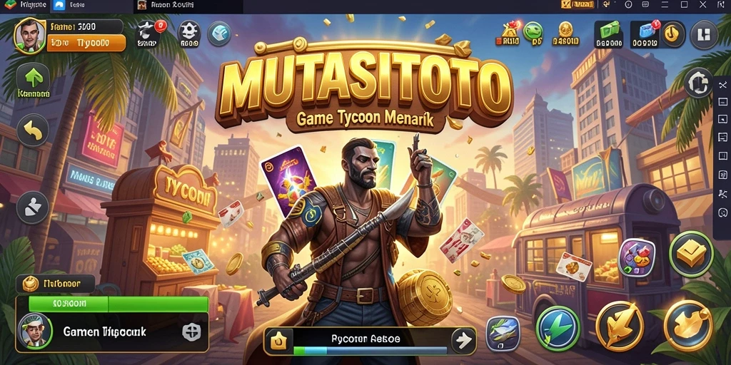 Screenshot gameplay MUTASITOTO menampilkan aktivitas seru dan manajemen bisnis.