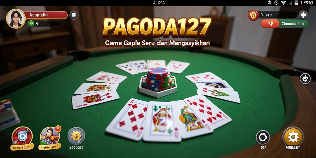 Screenshot utama PAGODA127 menampilkan aksi seru dalam permainan gaple.