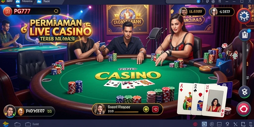 Tampilan gameplay Live Casino yang mendebarkan di PG777.