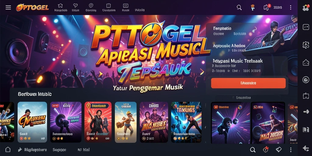 Screenshot fitur utama PTTOGEL menampilkan gameplay Music yang interaktif.
