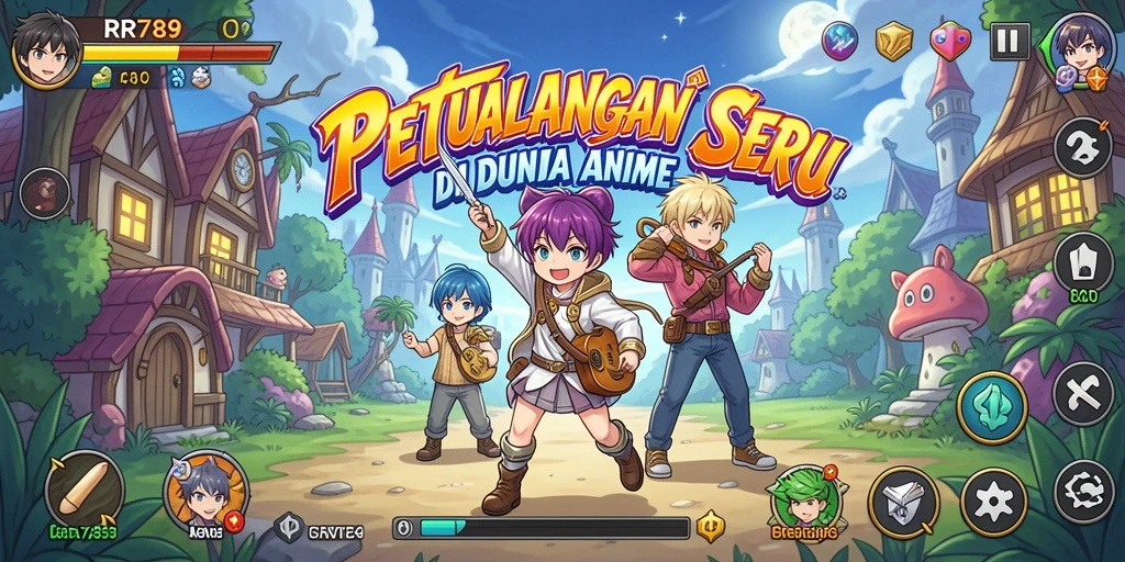 Tangkapan layar gameplay RR789 menampilkan aksi seru dalam dunia anime.