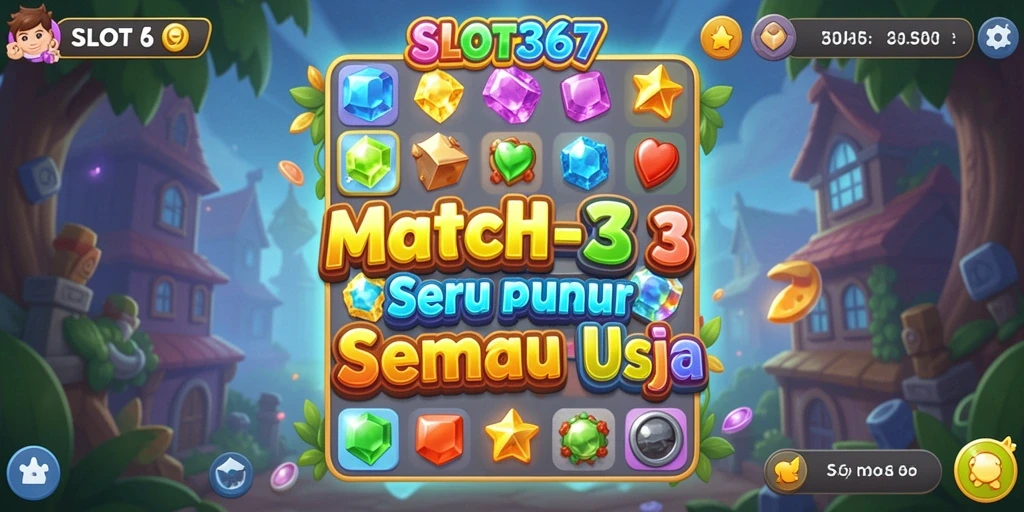 Tampilan gameplay seru di SLOT367 dengan elemen Match-3.