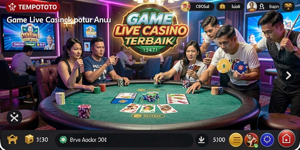 Tampilan gameplay Live Casino yang mendebarkan dari TEMPOTOTO.