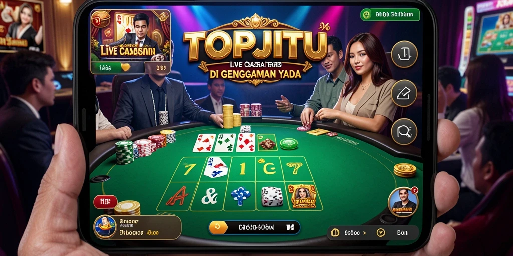Tampilan menarik dari gameplay Live Casino di TOPJITU.