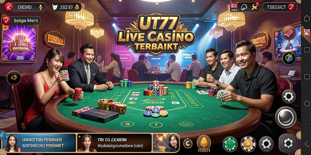 Tampilan menarik dari gameplay live casino UT77 yang mendebarkan.