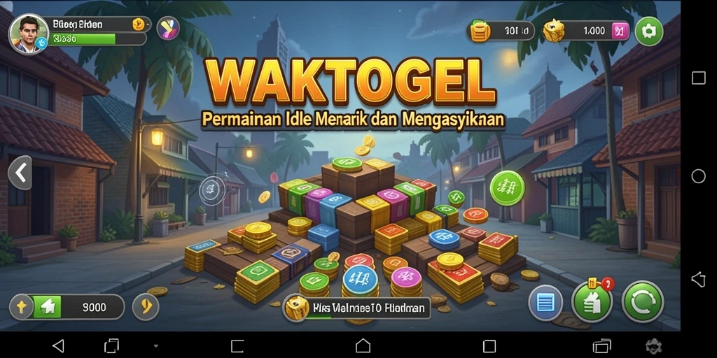 Screenshot menunjukkan gameplay Idle seru dari WAKTOGEL.